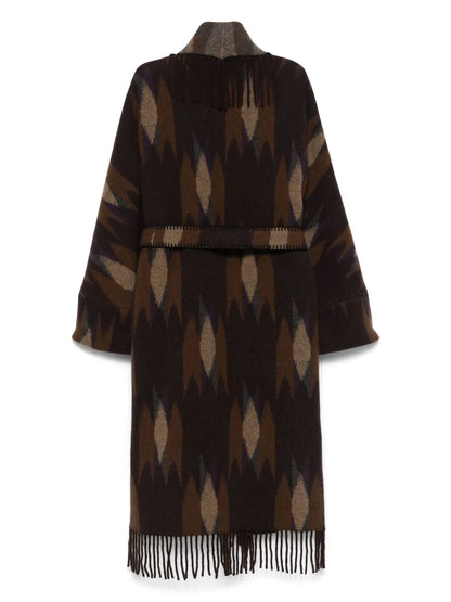 Patterned-Intarsia Coat