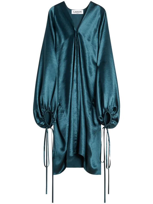 Satin-Finish Midi Dress