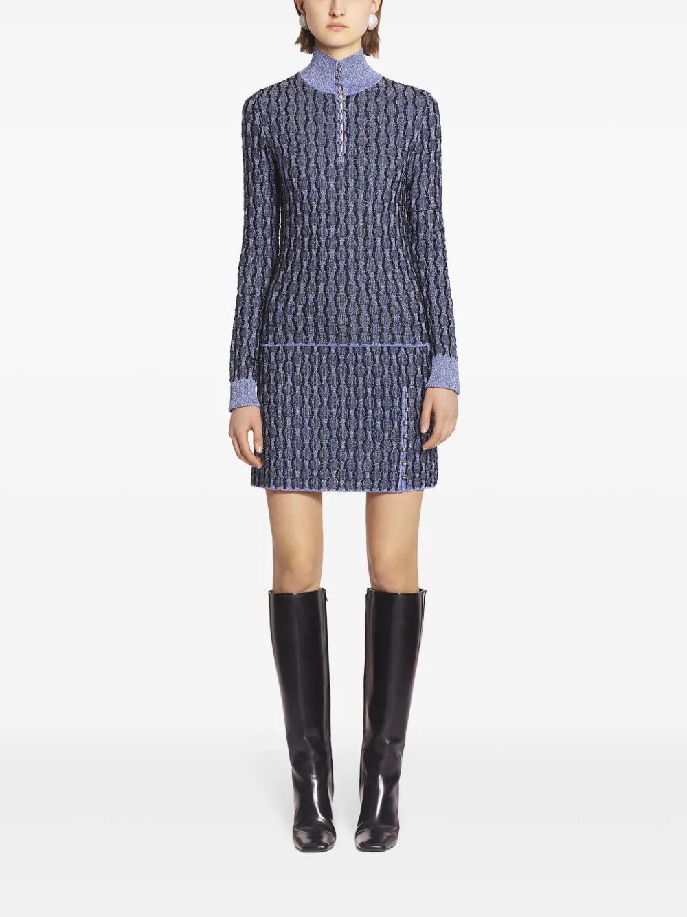 Patterned Intarsia-Knit Mini Skirt