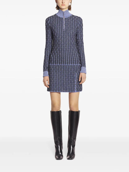 Patterned Intarsia-Knit Mini Skirt