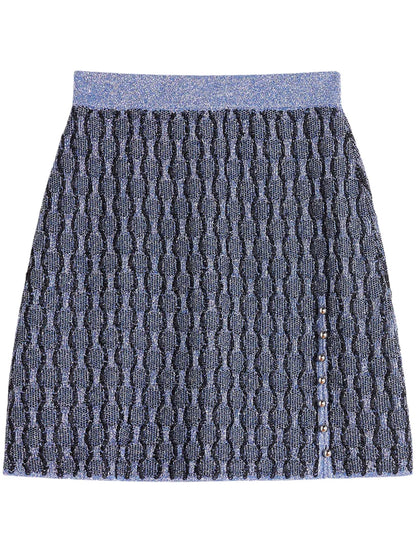 Patterned Intarsia-Knit Mini Skirt