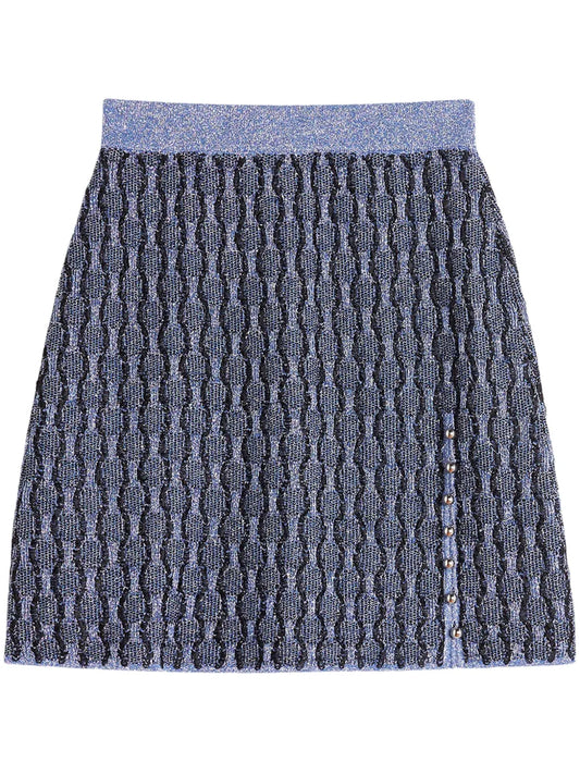 Patterned Intarsia-Knit Mini Skirt