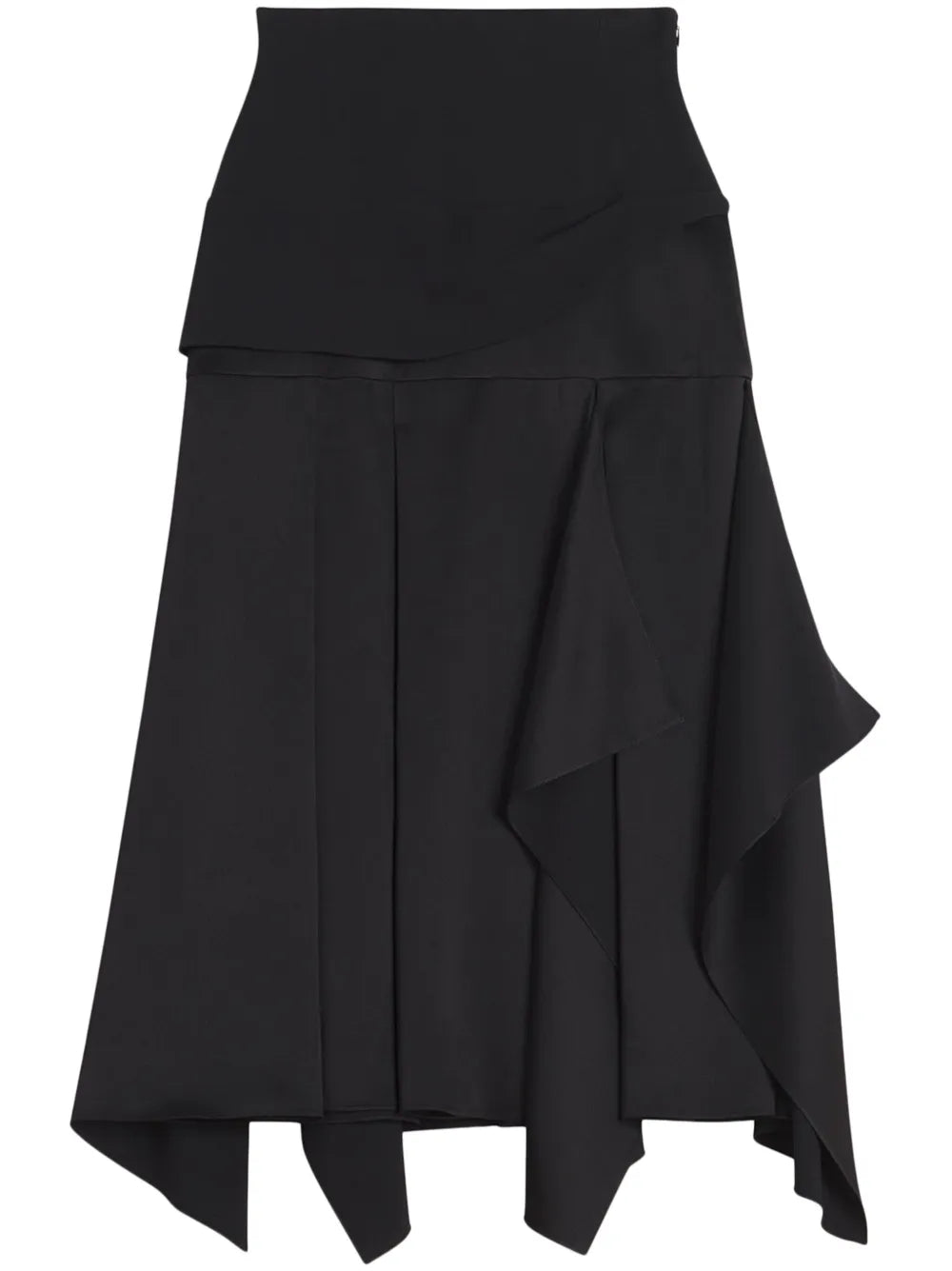 Draped-Detailing Midi Skirt