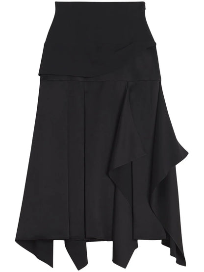 Draped-Detailing Midi Skirt