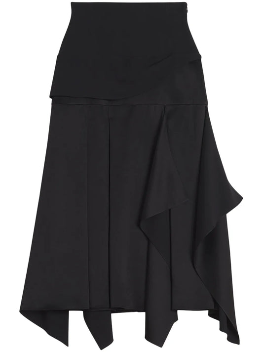 Draped-Detailing Midi Skirt