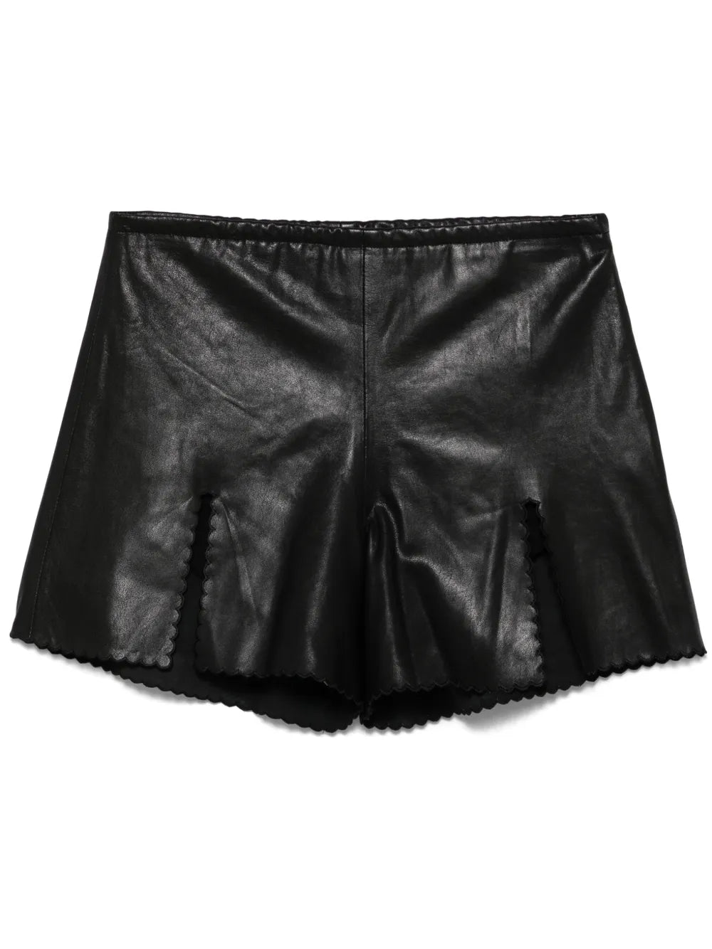 Vented Leather Shorts
