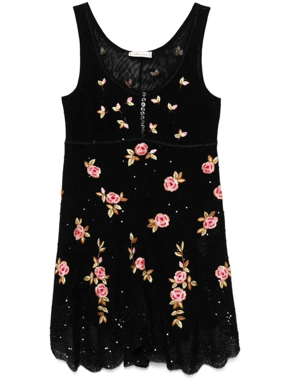 Embroidery Tulle Mini Dress