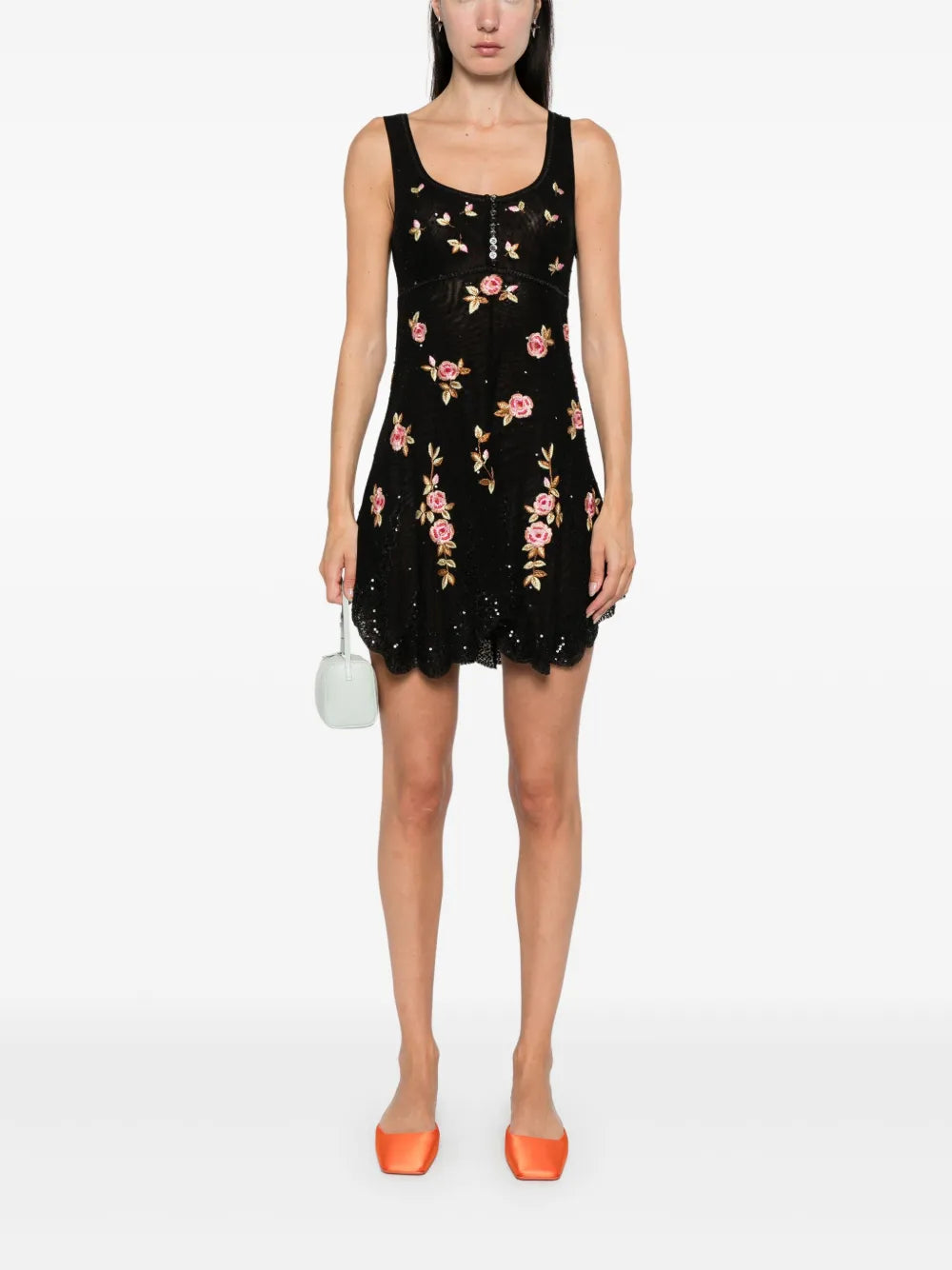 Embroidery Tulle Mini Dress