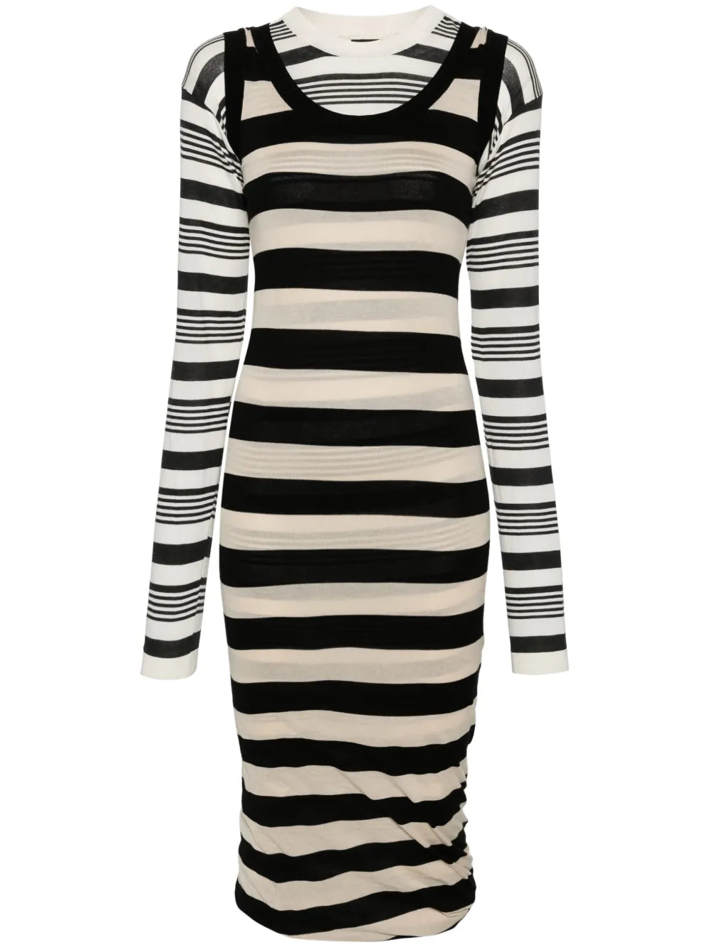 Stripes Cotton Midi Dress