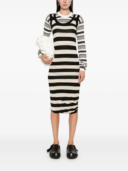 Stripes Cotton Midi Dress