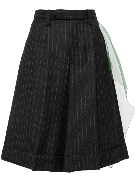 Pinstripe-Pattern Shorts