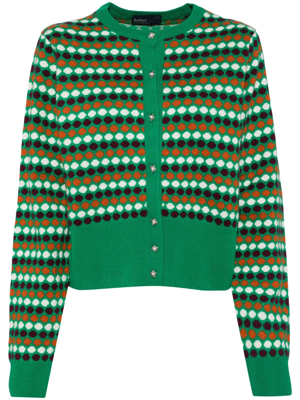 Polka-Dot Cashmere Cardigan