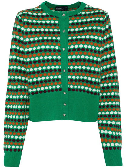 Polka-Dot Cashmere Cardigan