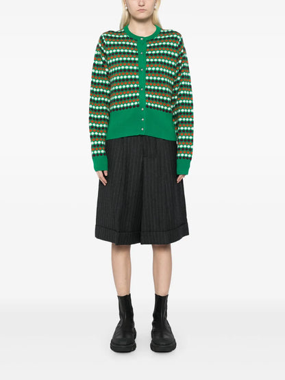 Polka-Dot Cashmere Cardigan
