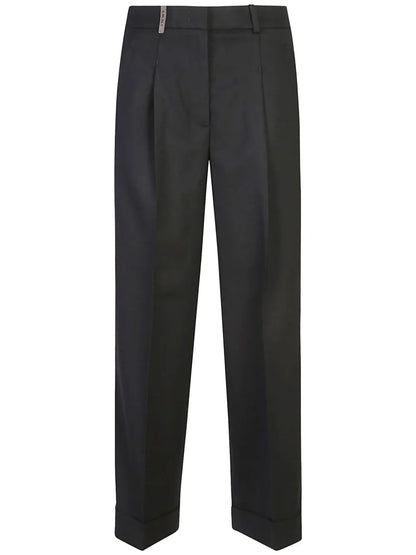 Beaded-Trim Trousers