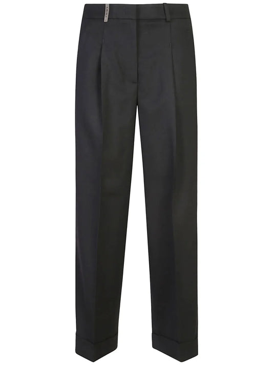 Beaded-Trim Trousers