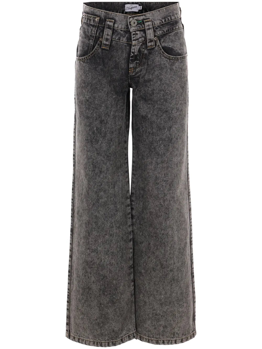Washed Wide-Leg Jeans