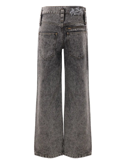 Washed Wide-Leg Jeans