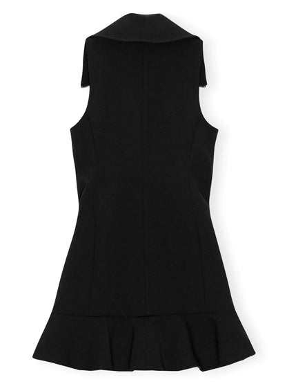 Zip-Up Crepe Mini Dress