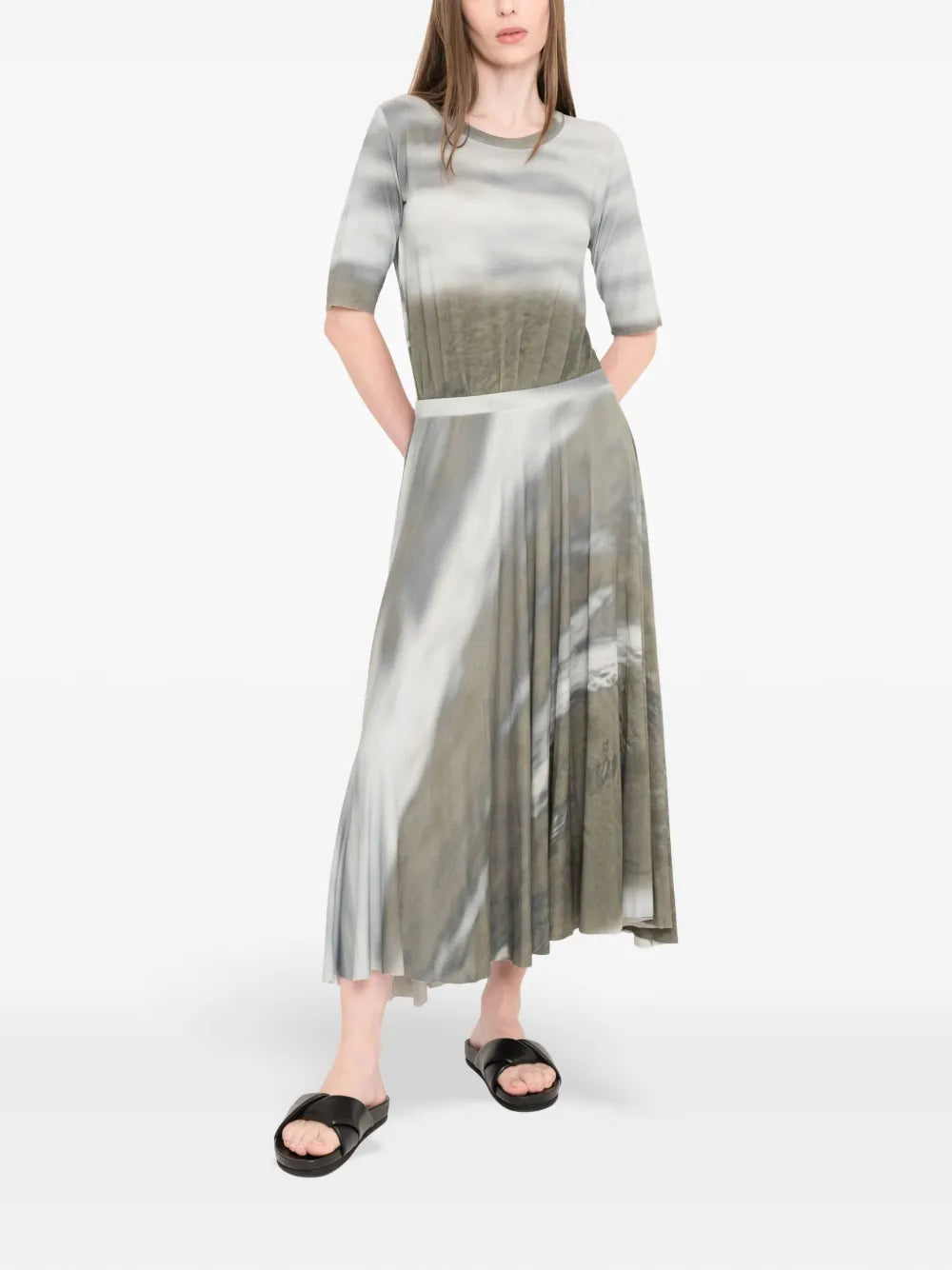 Pleated Midi Skirt