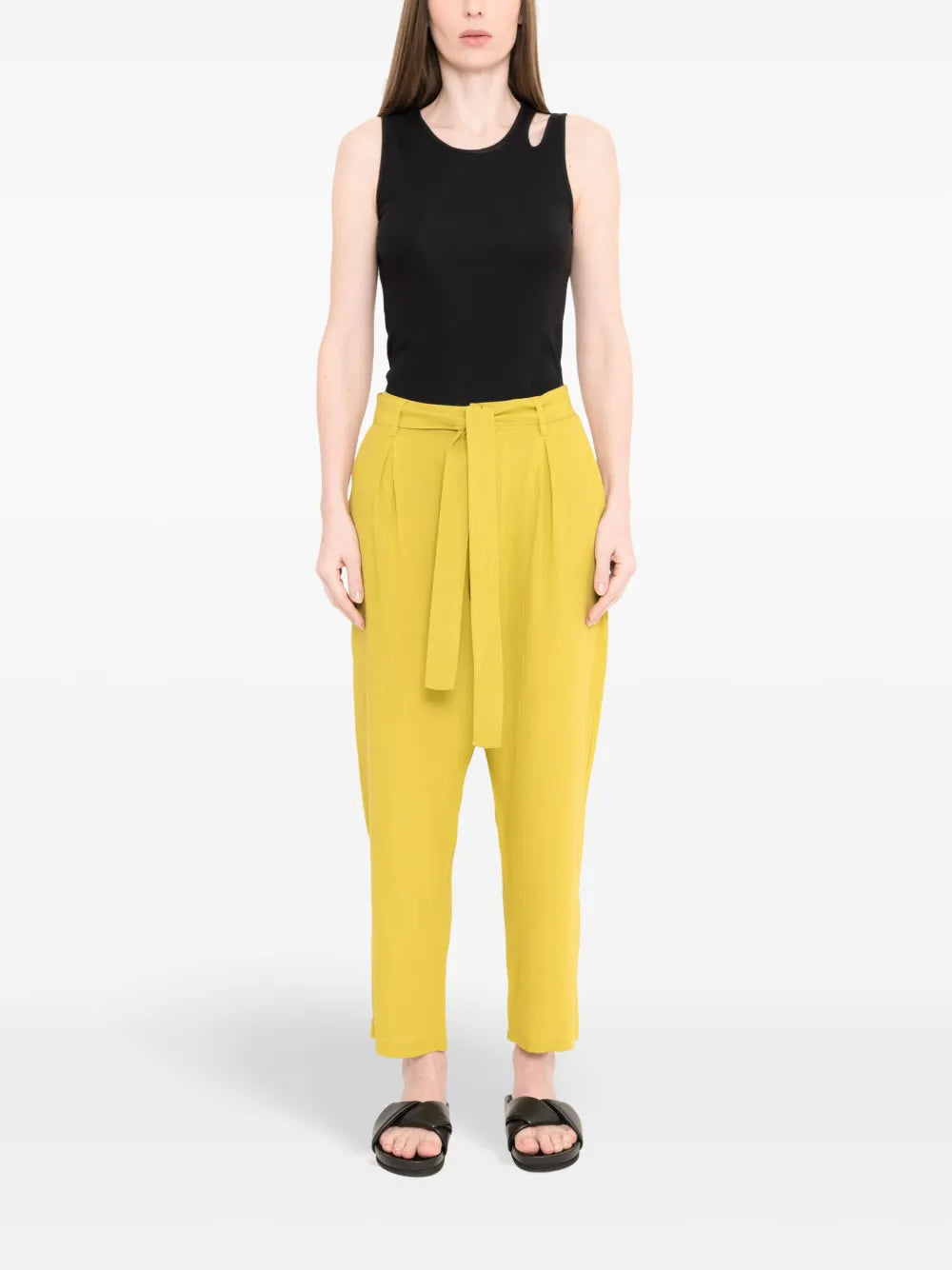 Drawstring Straight-Leg Trousers