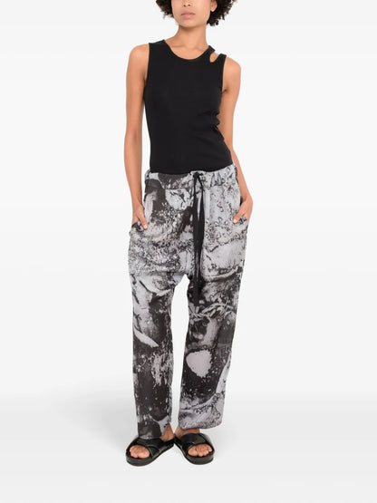 Abstract-Print Trousers