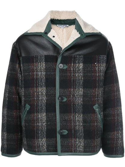 Tartan-Check Shearling-Collarjacket
