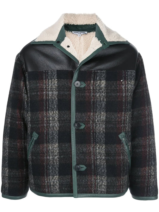 Tartan-Check Shearling-Collarjacket