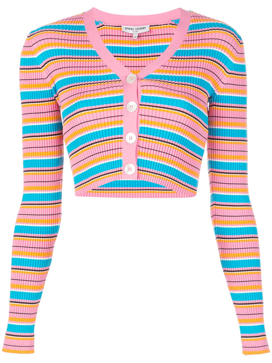 Striped Ribbed Cardigan