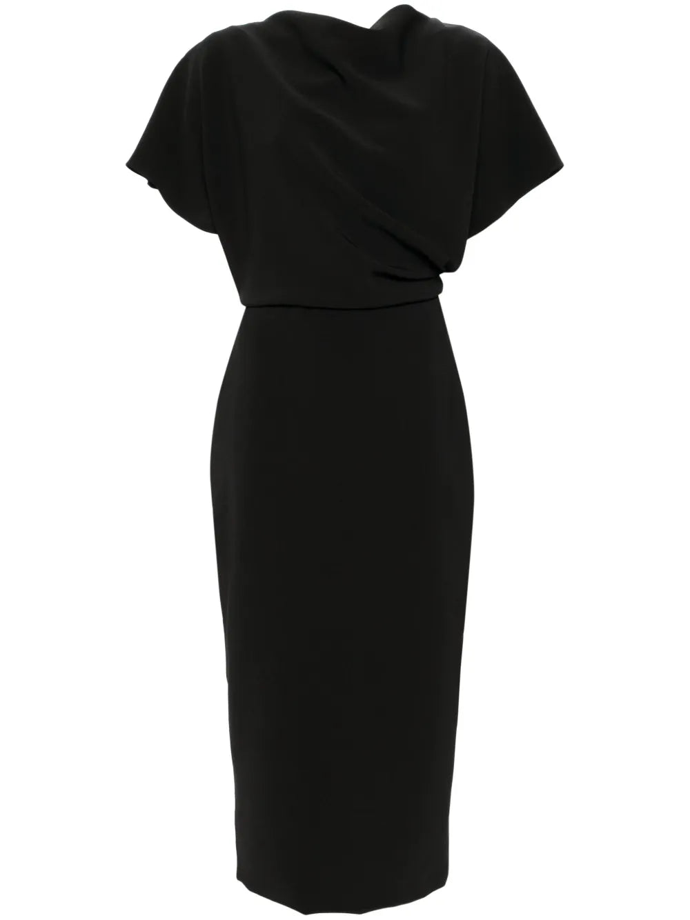 Draped Detailing Midi Dress