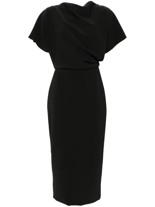 Draped Detailing Midi Dress