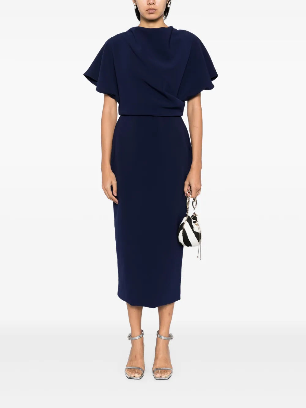 Draped Detailing Midi Dress
