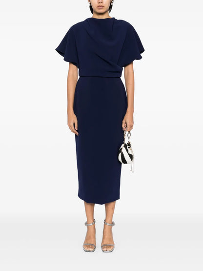 Draped Detailing Midi Dress
