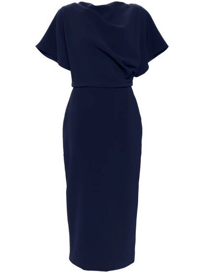 Draped Detailing Midi Dress