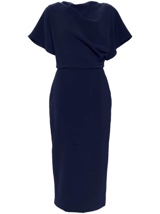 Draped Detailing Midi Dress