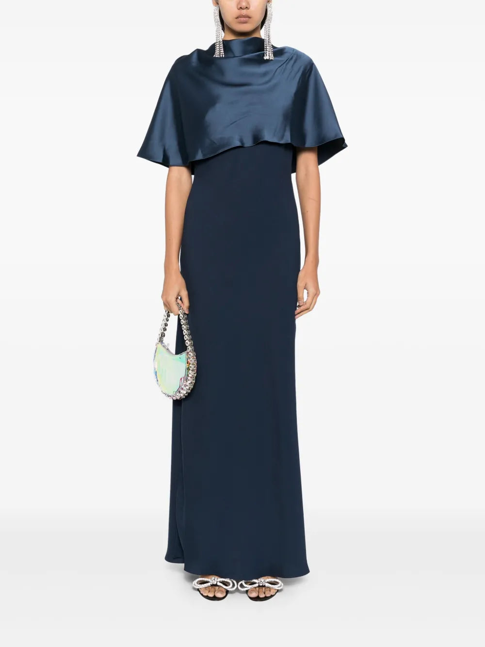 Satin Cape Gown