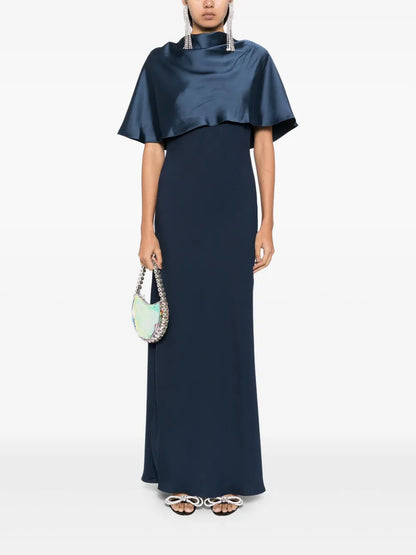 Satin Cape Gown