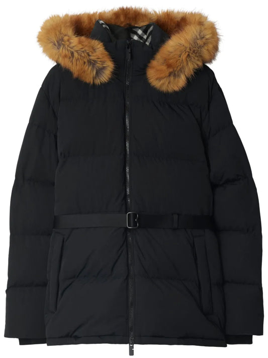 B Shield-Appliqué Puffer Coat