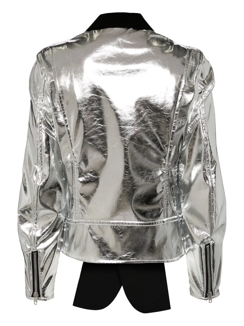 Single-Breasted Metallic Bomber Jacket