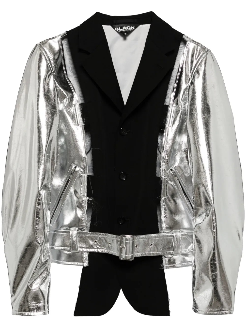 Single-Breasted Metallic Bomber Jacket