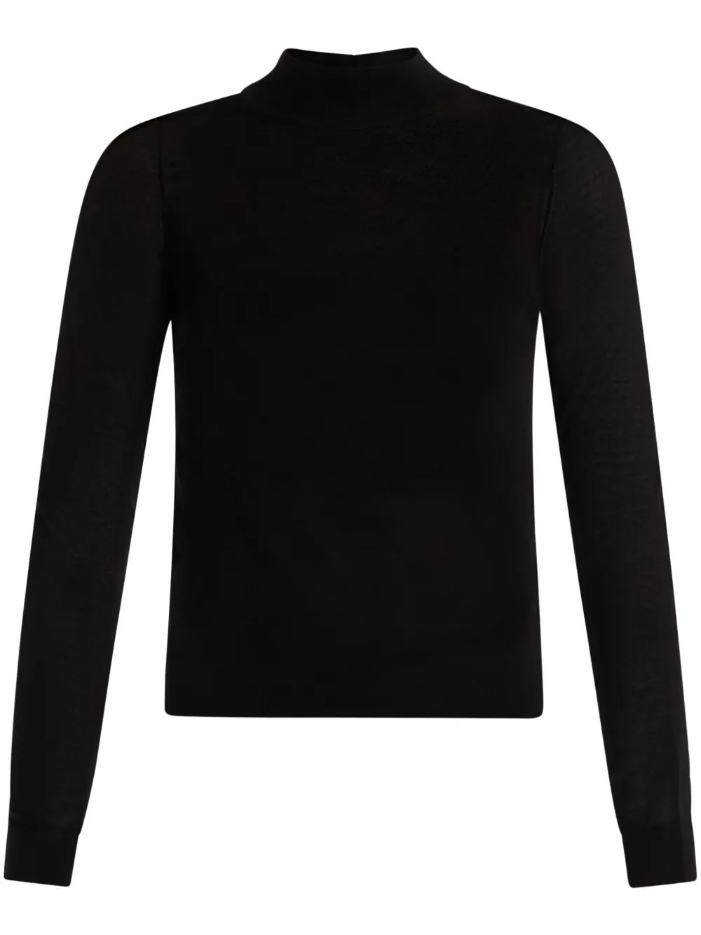 Sheer Mock-Neck Sweater