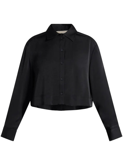 Long-Sleeved Satin Shirt