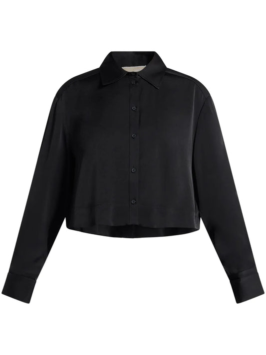 Long-Sleeved Satin Shirt