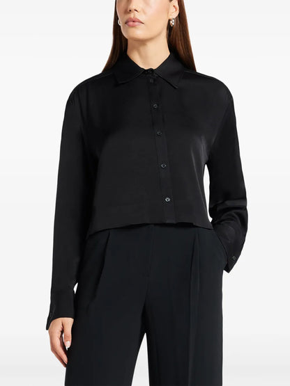 Long-Sleeved Satin Shirt