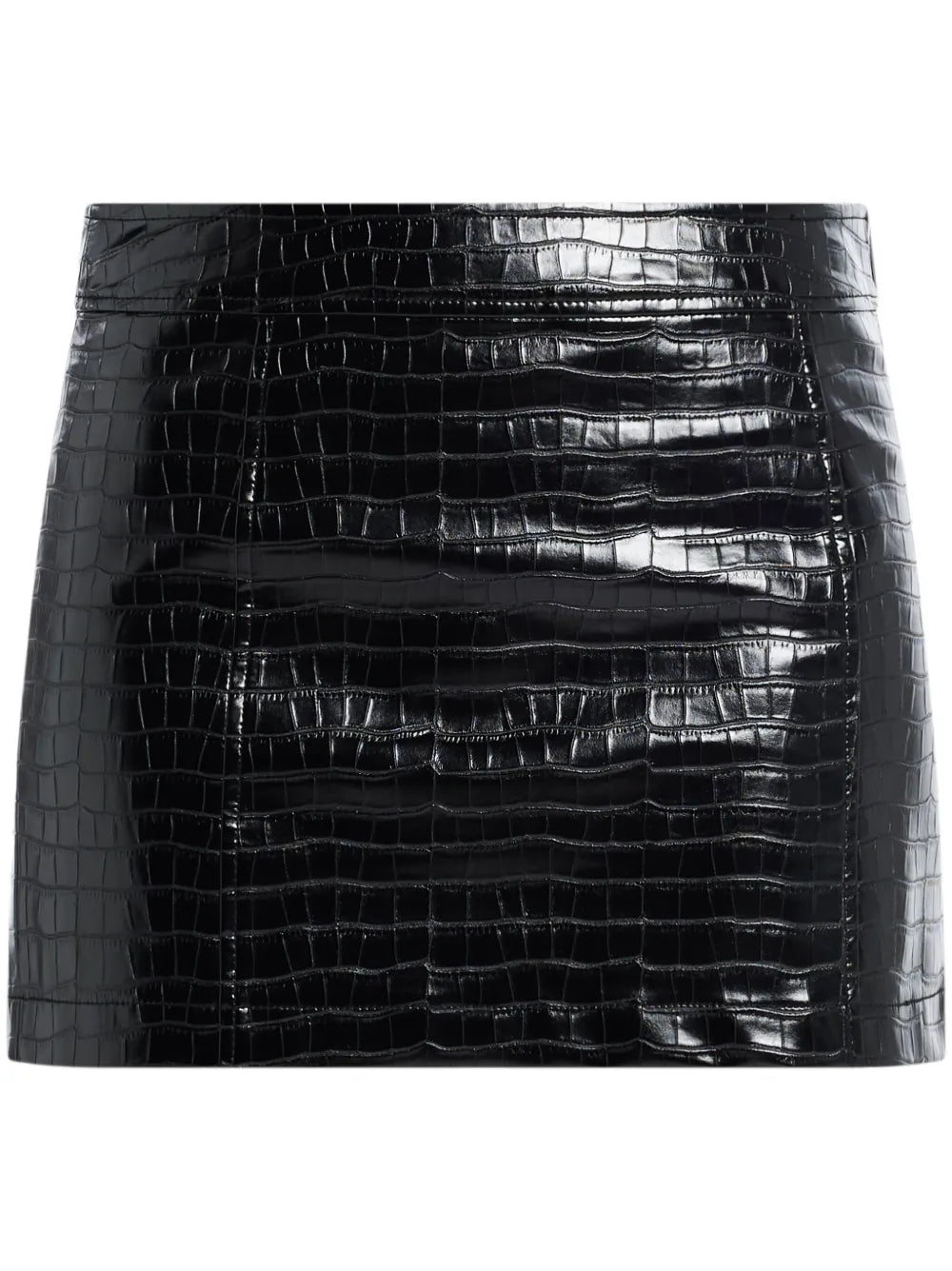 Crocodile-Effect Mini Skirt