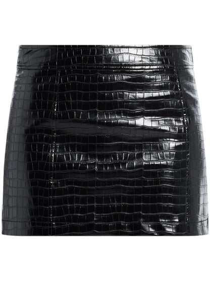 Crocodile-Effect Mini Skirt