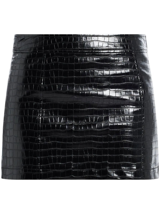 Crocodile-Effect Mini Skirt