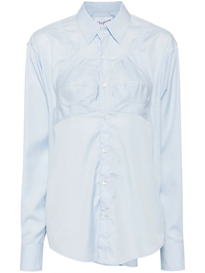 Bra-Detail Cotton Shirt