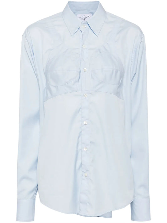 Bra-Detail Cotton Shirt