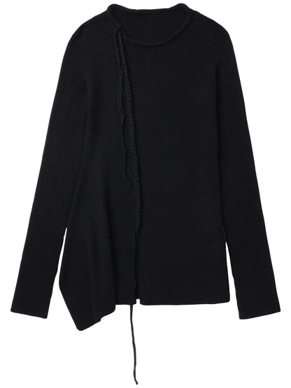 Decorative-Stitching Wool Jumper